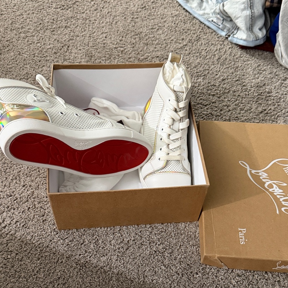 Christian Louboutin White High-Top Sneakers
